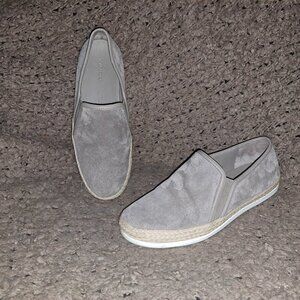 VINCE Acker Taupe Suede Leather Espadrille Flats-Sz 36/6-Excellent